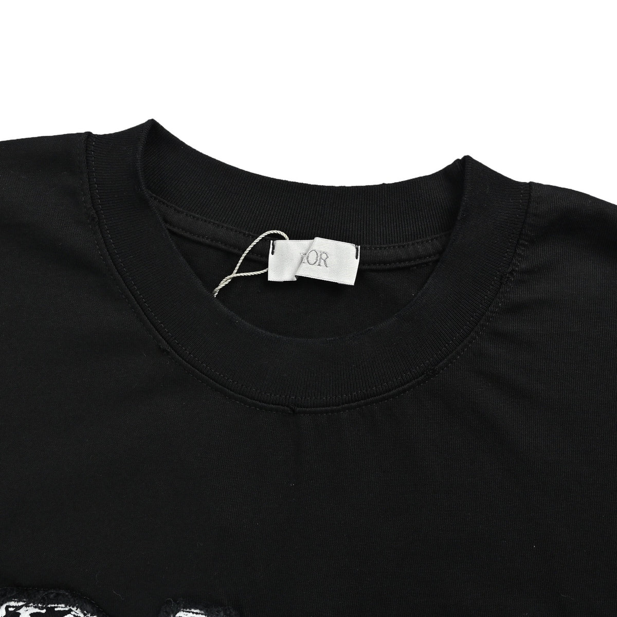 Dior 26ss frayed patch letter embroidered short sleeves