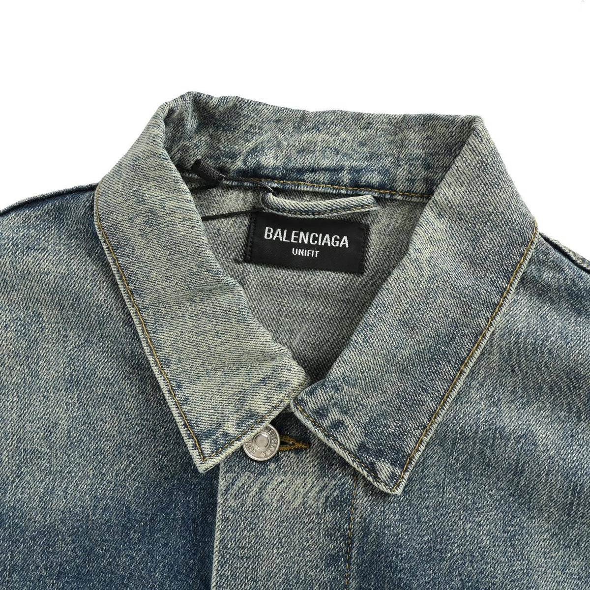 Balenciaga/Balanciaga 24Fw small letters all over printed washed denim jacket