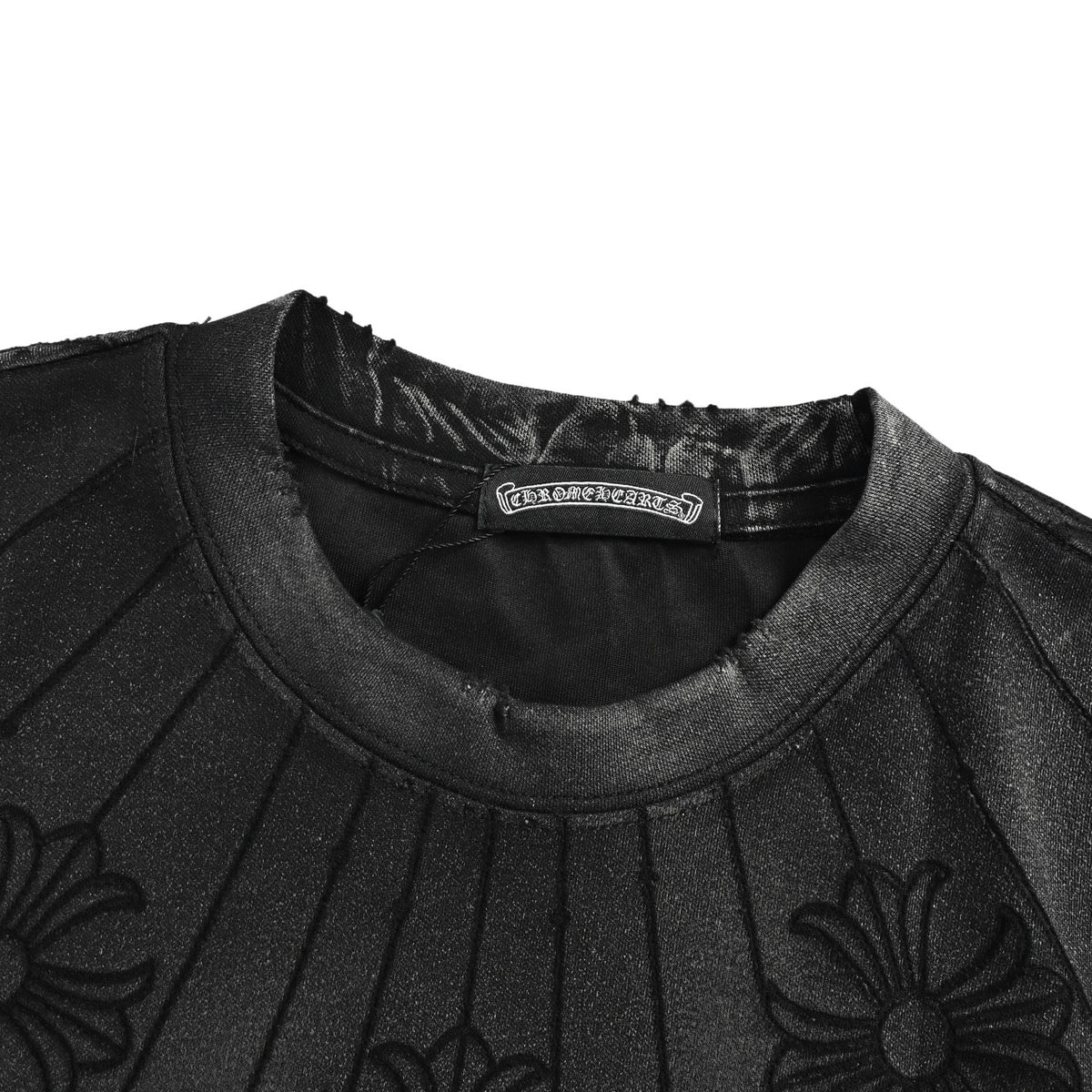 Chrome Hearts/Chrome Heart Cross Laser Destruction Washed Short Sleeves