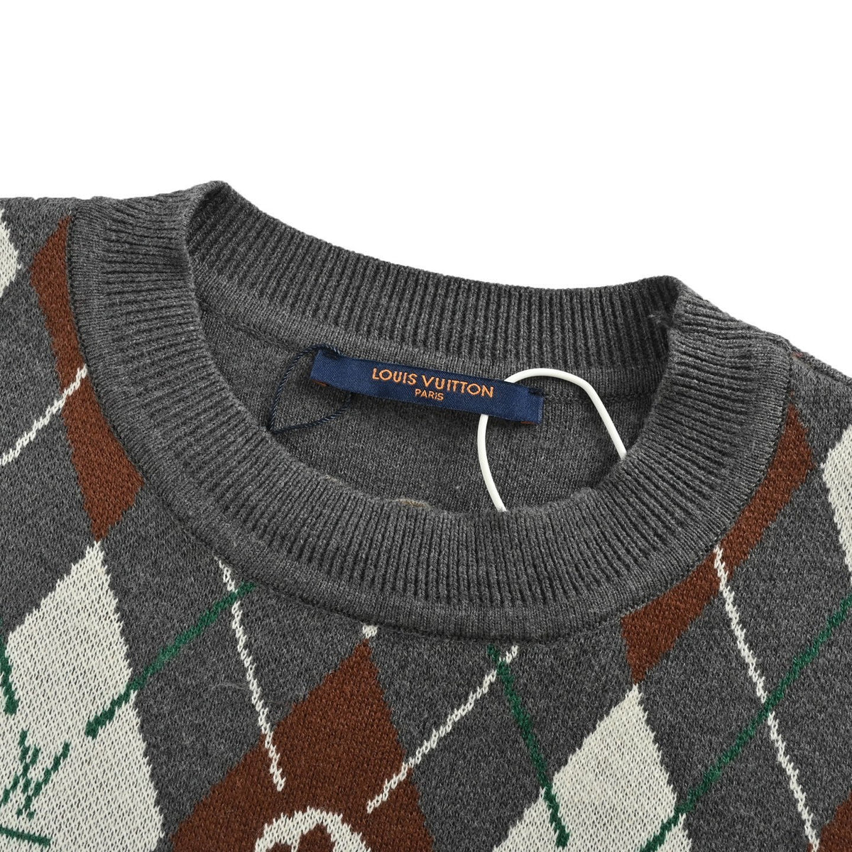 Louis Vuitton 25Fw diamond jacquard crew neck sweater