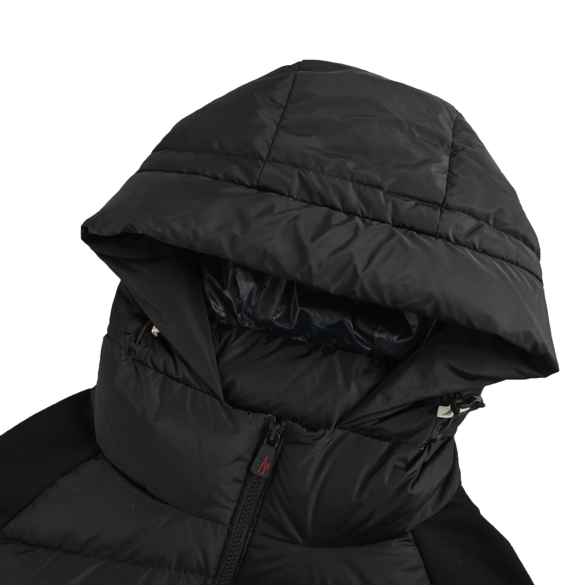 Moncler/Mask Triangle Logo Woven Splicing Hooded Down Jacket