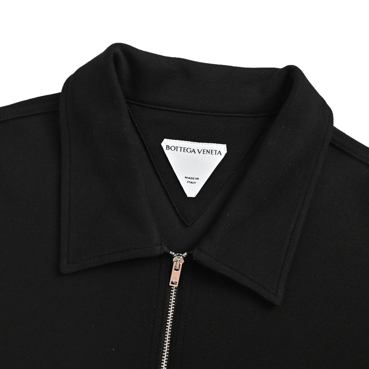 BOTTEGA VENETA/BV woven leather half-zip Polo short sleeves
