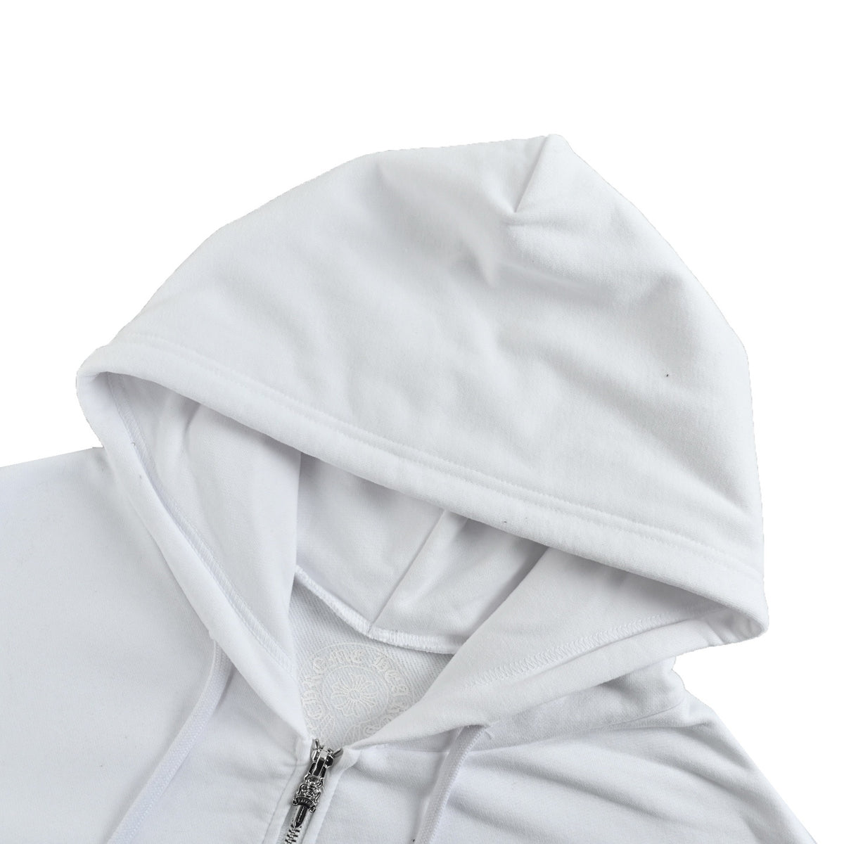 Chrome Hearts/Chrome Heart blue printed zipper hooded sweatshirt jacket