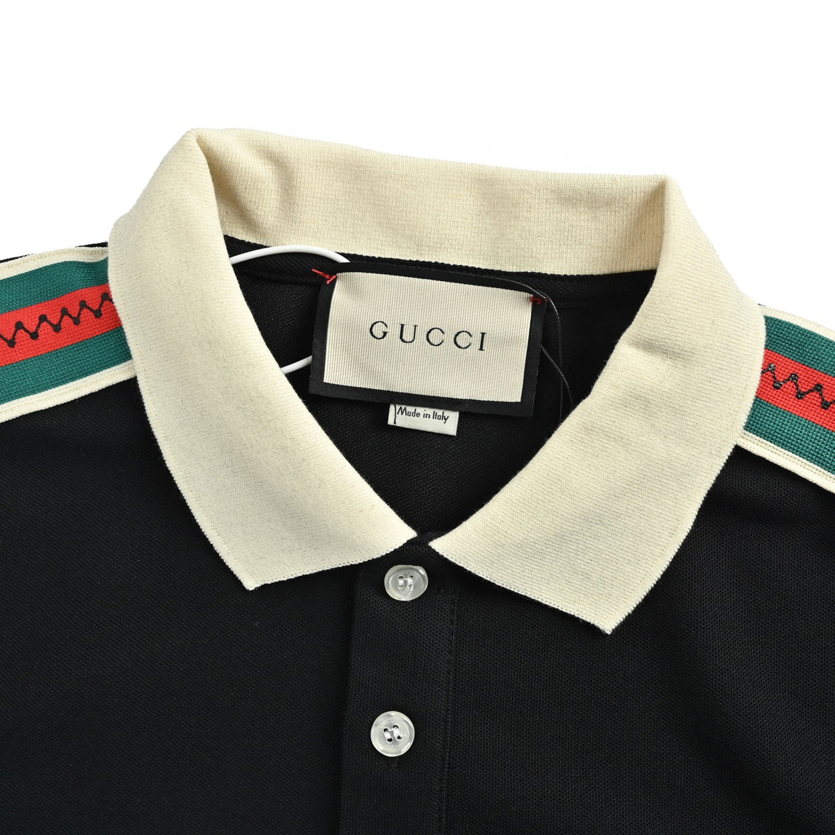 Gucci 26ss red and green webbing Polo short sleeves