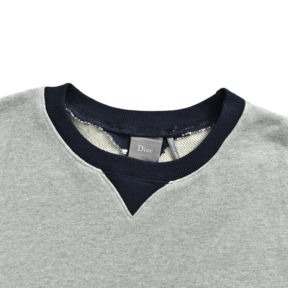 Dior contrast pocket mixed pattern embroidered crew neck sweatshirt