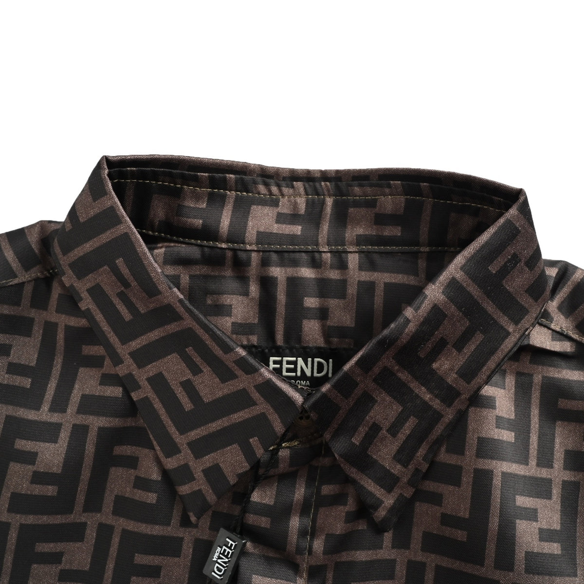 Fendi 25ss full FF jacquard dark pattern suit short-sleeved shirt