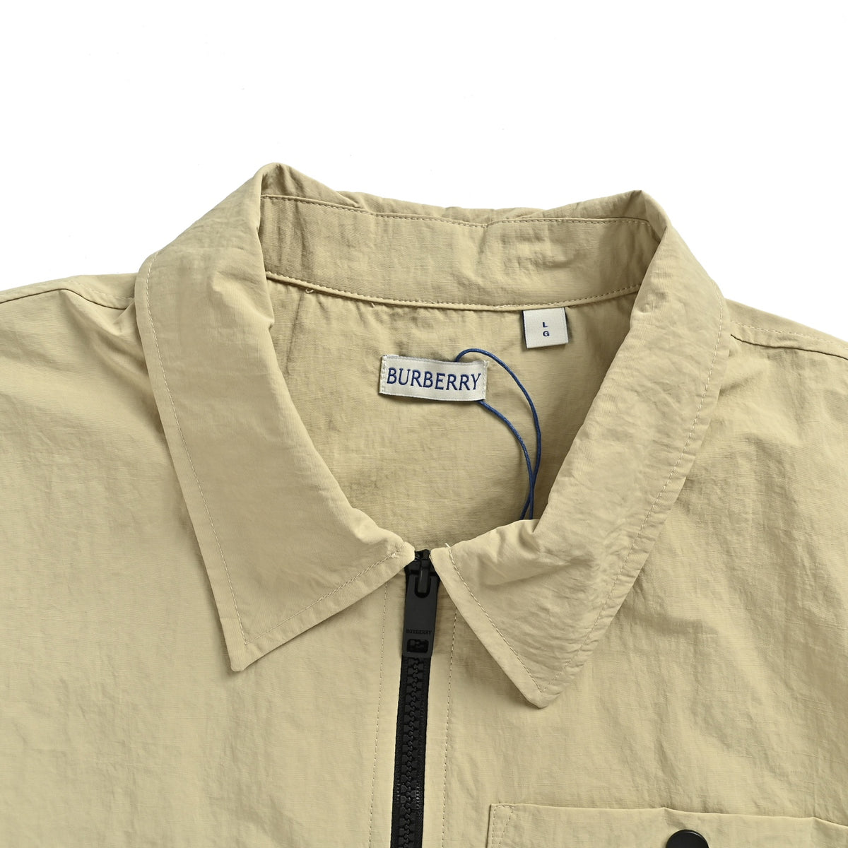 Burberry Knight embroidered pocket zipper short-sleeved shirt