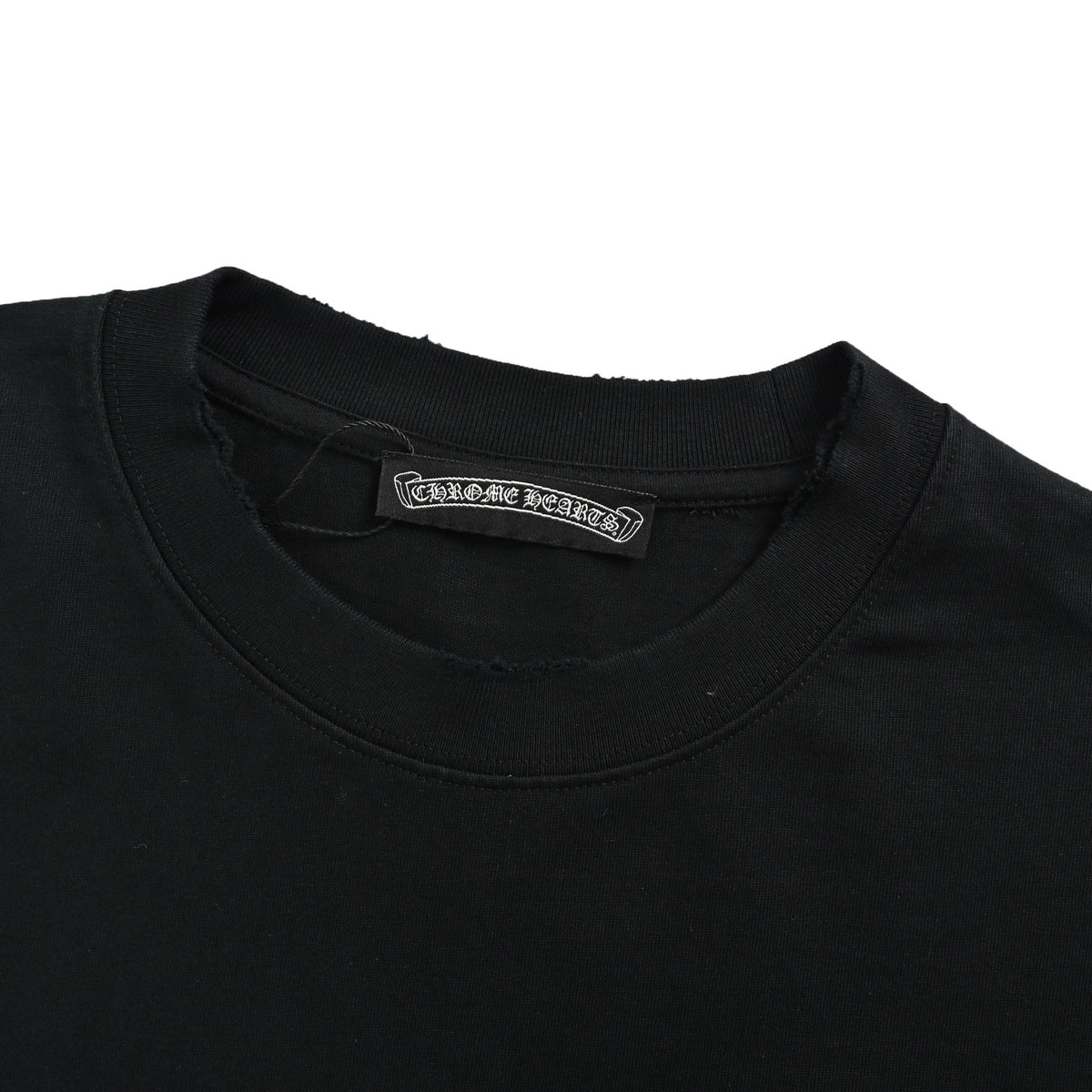 Chrome Hearts Horseshoe Embroidery Smoke Splashed Ink Hole Short Sleeves