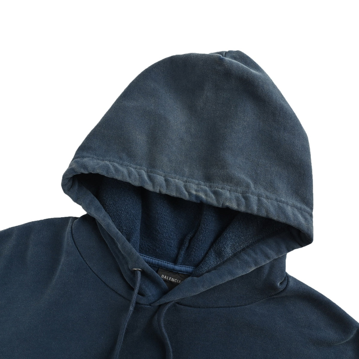 Balenciaga 26ss retro blue five-pointed star signature hooded sweatshirt