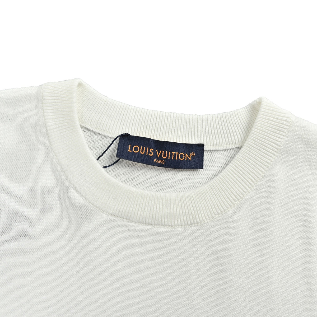 Louis Vuitton beaded letter hem checkerboard knit short sleeves