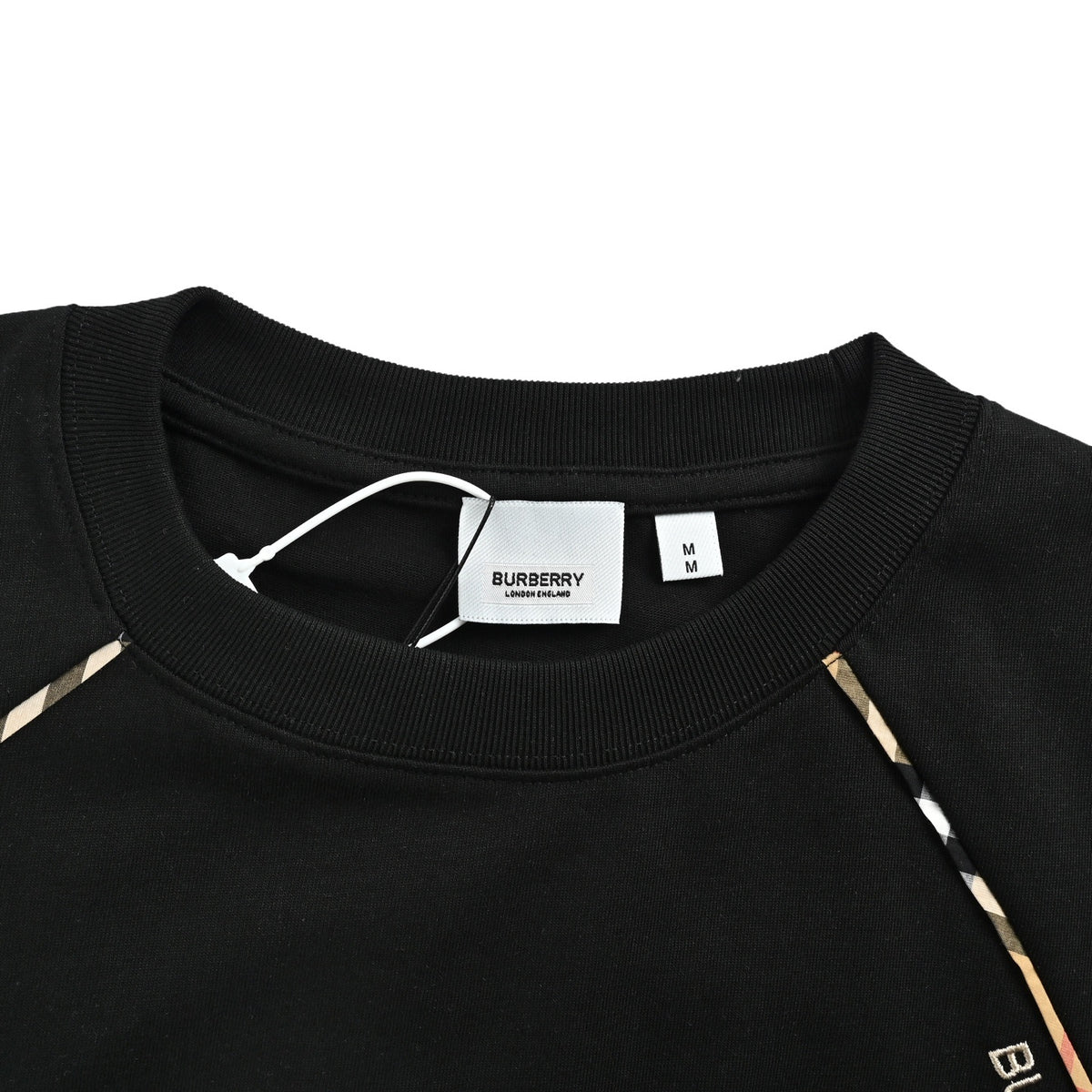 Burberry 26ss side plaid stitching short sleeves