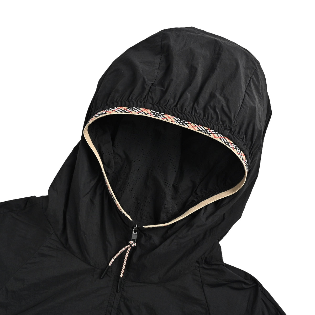 Burberry war marquetry trim hooded jacket