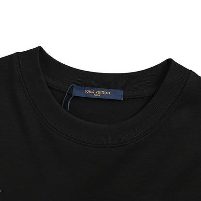 Louis Vuitton 26ss letter patch old flower embroidered short sleeves