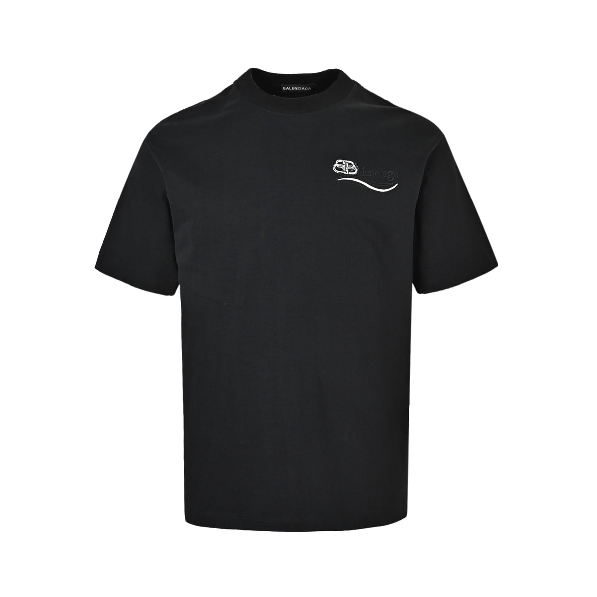 Balenciaga multiple wave cola composite embroidery round neck short sleeves