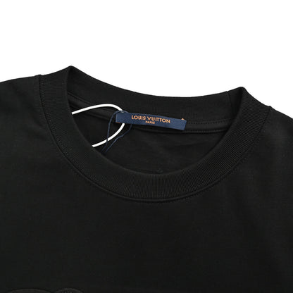 Louis Vuitton gold sequin letter logo short sleeves