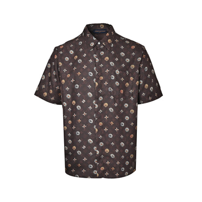 Louis Vuitton 26ss presbyopia daisy all-print suit short-sleeved shirt