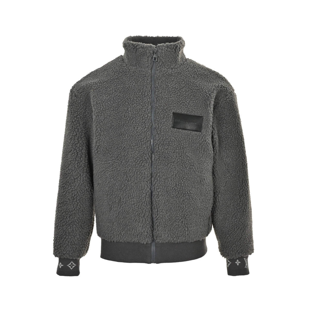 Louis Vuitton 24Fw leather sherpa stand collar jacket