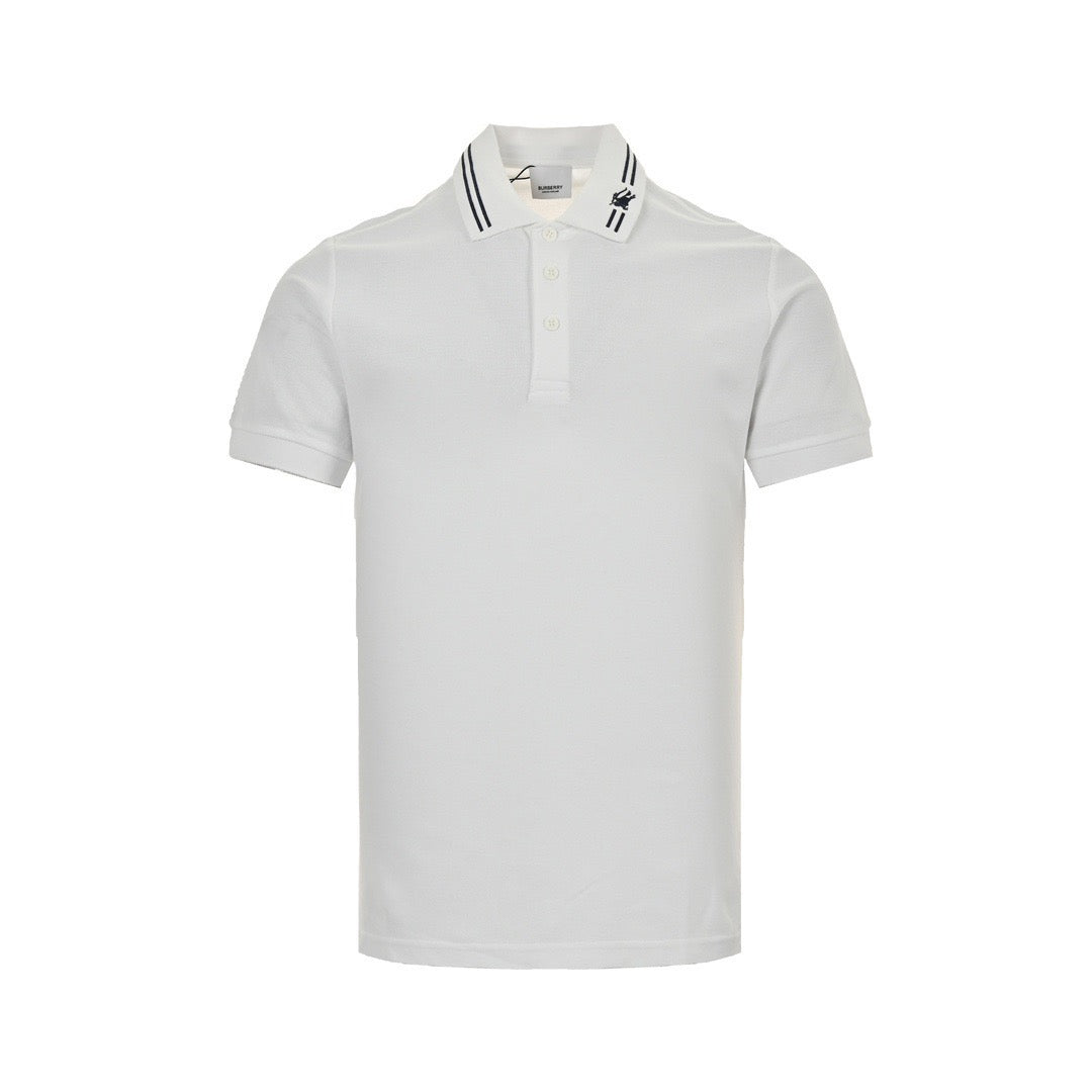 Burberry neckline war horse embroidered Polo short sleeves