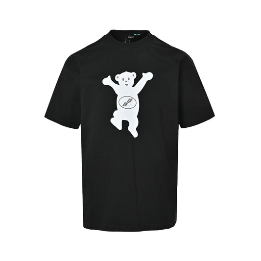 We11 Done double-sided bear flocked printed short sleeves