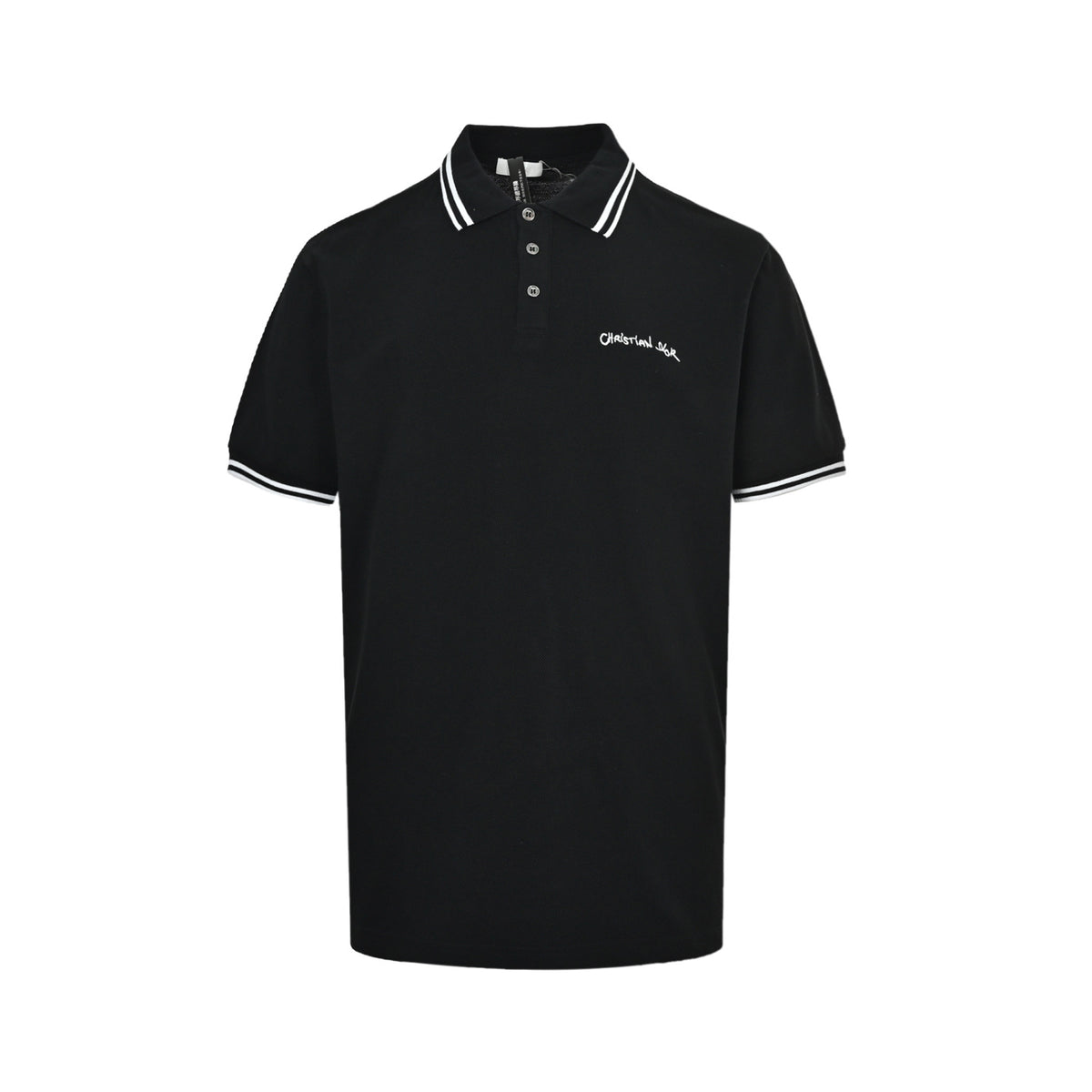 Dior cursive letter embroidery Polo short sleeves