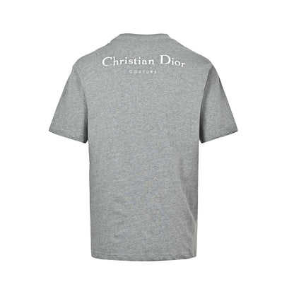 Dior distressed hole letter print logo short sleeves