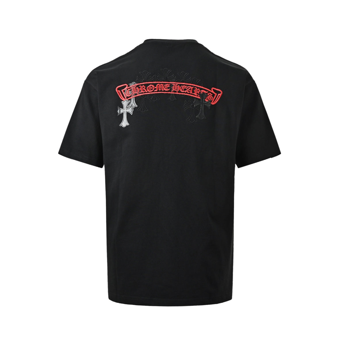 Chrome Hearts/Chrome Heart Cross Cluster Embroidered Short Sleeve