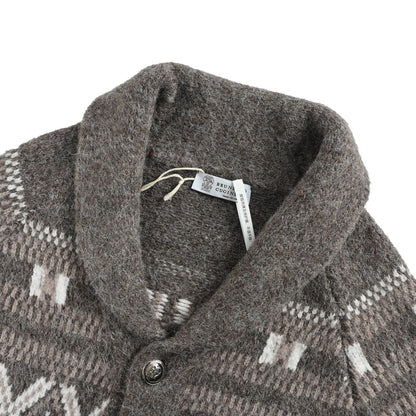 BC Fair Isle jacquard shawl collar cardigan sweater