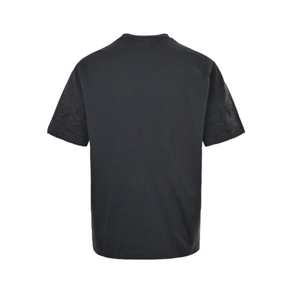 Loewe/Luo Yiwei solid color sleeves laser burnt short sleeves