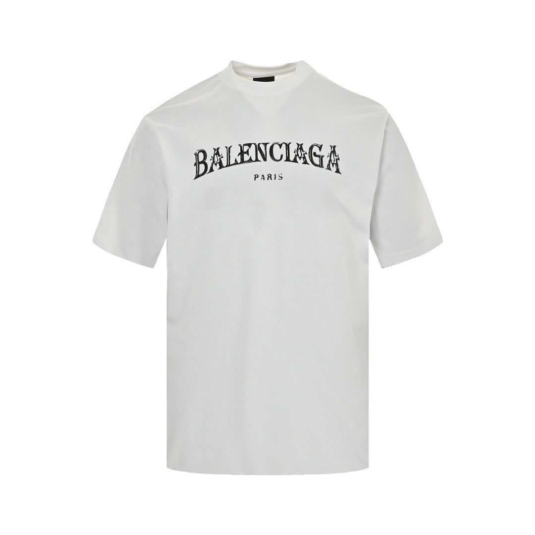 Balenciaga/Balanciaga 24ss Sanskrit letter three-dimensional printed short sleeves