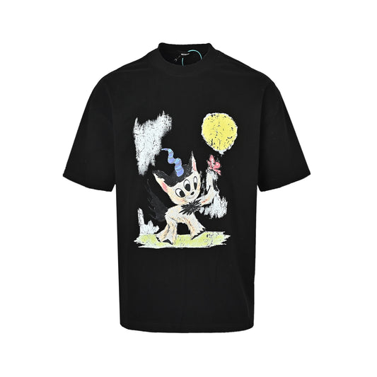 We11 Done 25ss cute deer graffiti print short sleeves