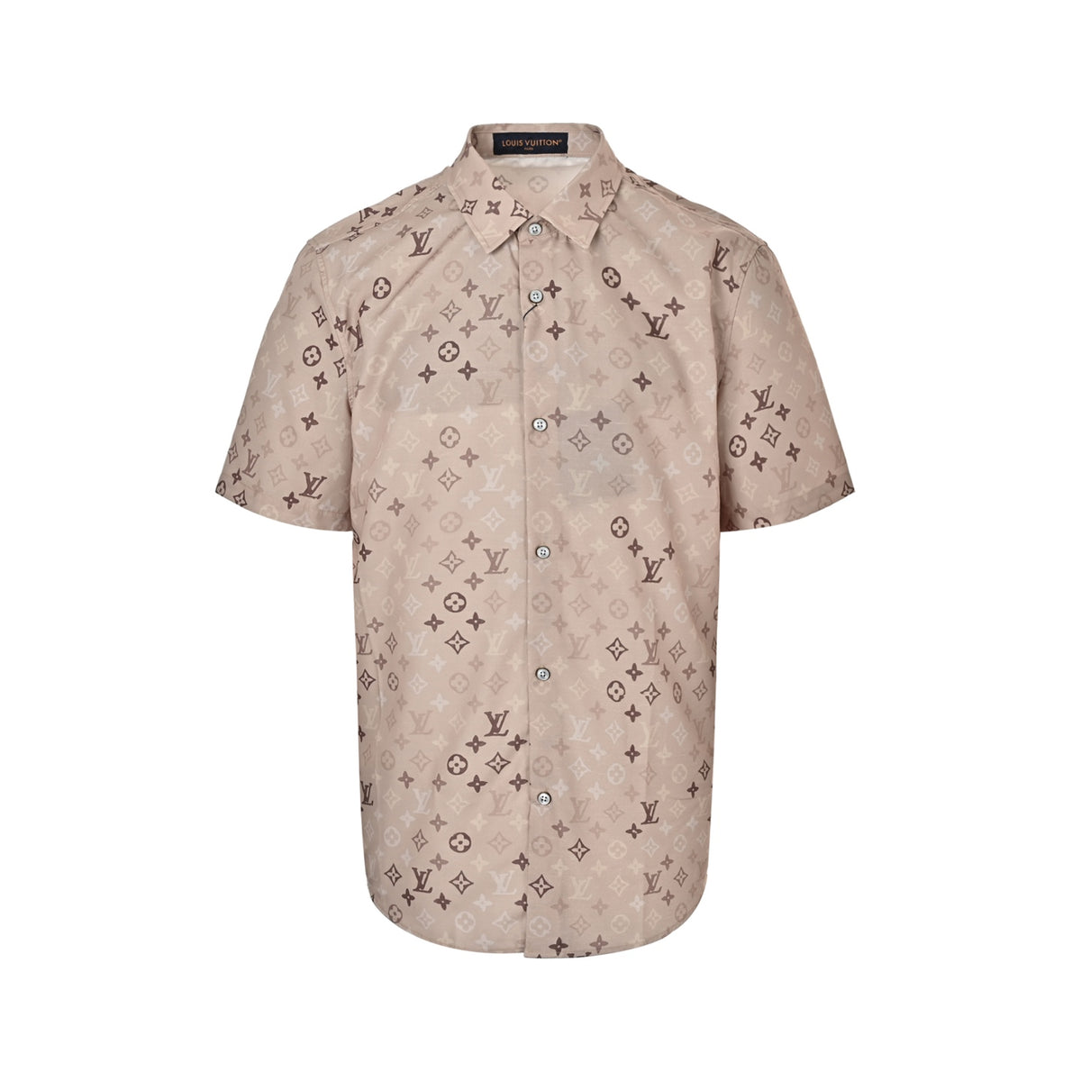 Louis Vuitton Presbyopia khaki all-over print suit short-sleeved shirt