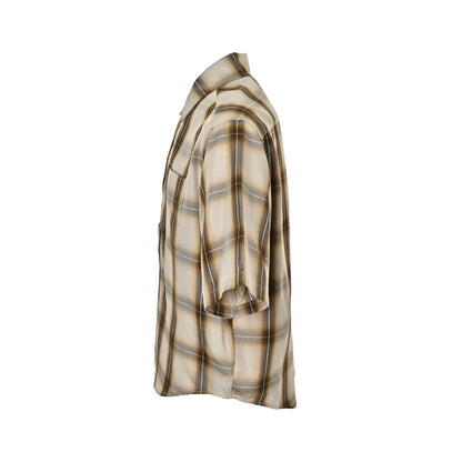 Ami Paris love brown plaid short-sleeved shirt