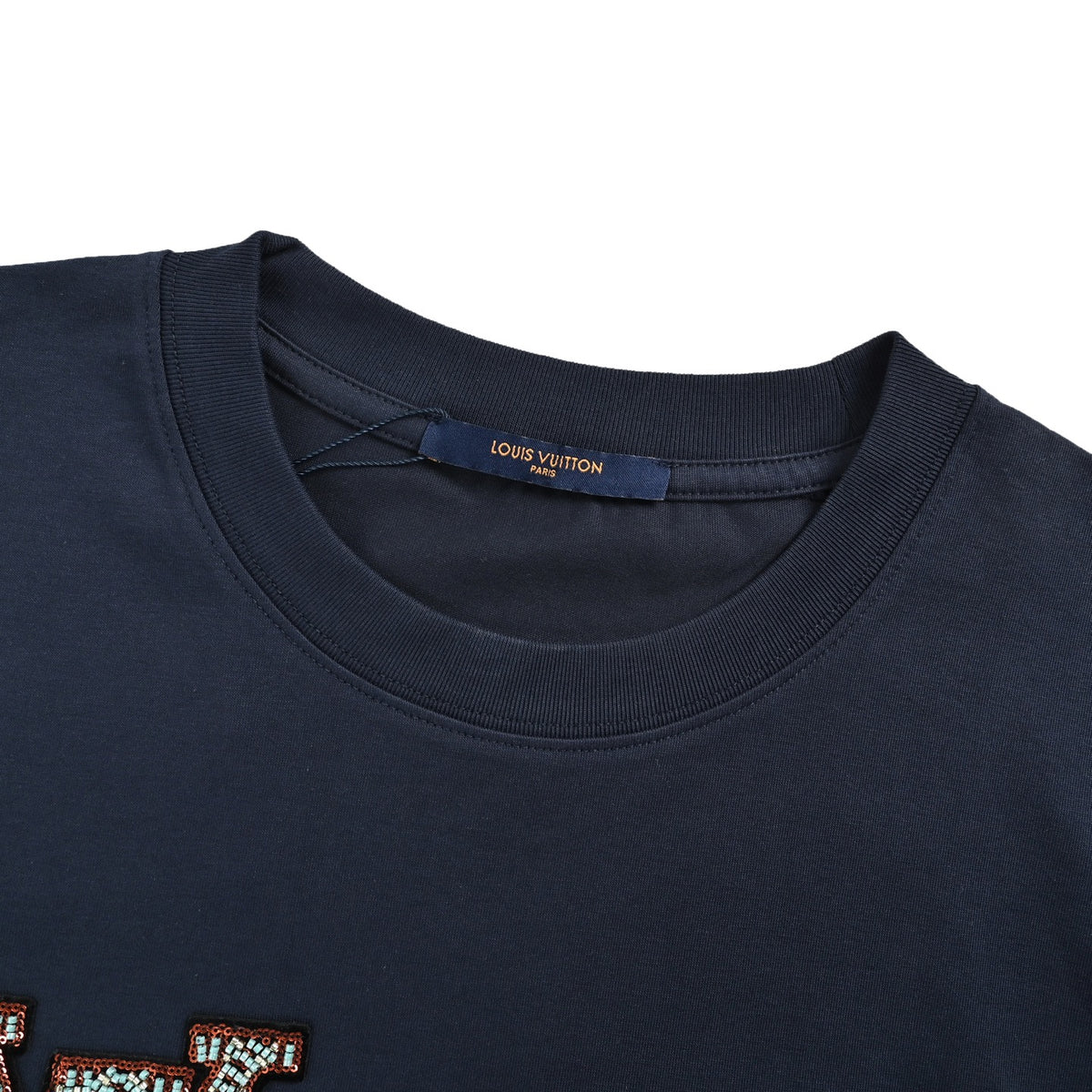 LouisVuitton/Louis Vuitton beaded embroidered letter short sleeves