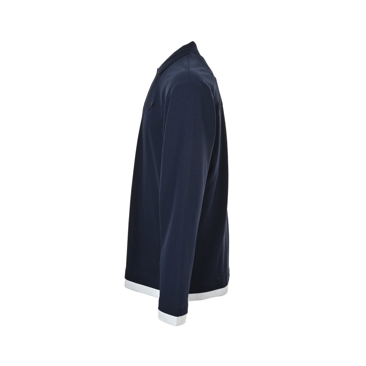 Prada fake two-piece Polo long sleeves with patchwork fabric label