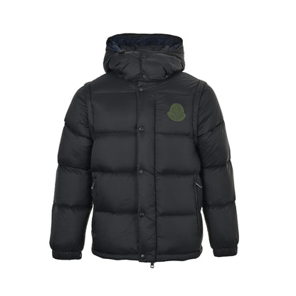 Moncler/Mask CYCLONE large logo sleeves detachable hooded down jacket