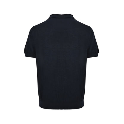 Loro Piana LP seagull collar ribbed knit polo short sleeves