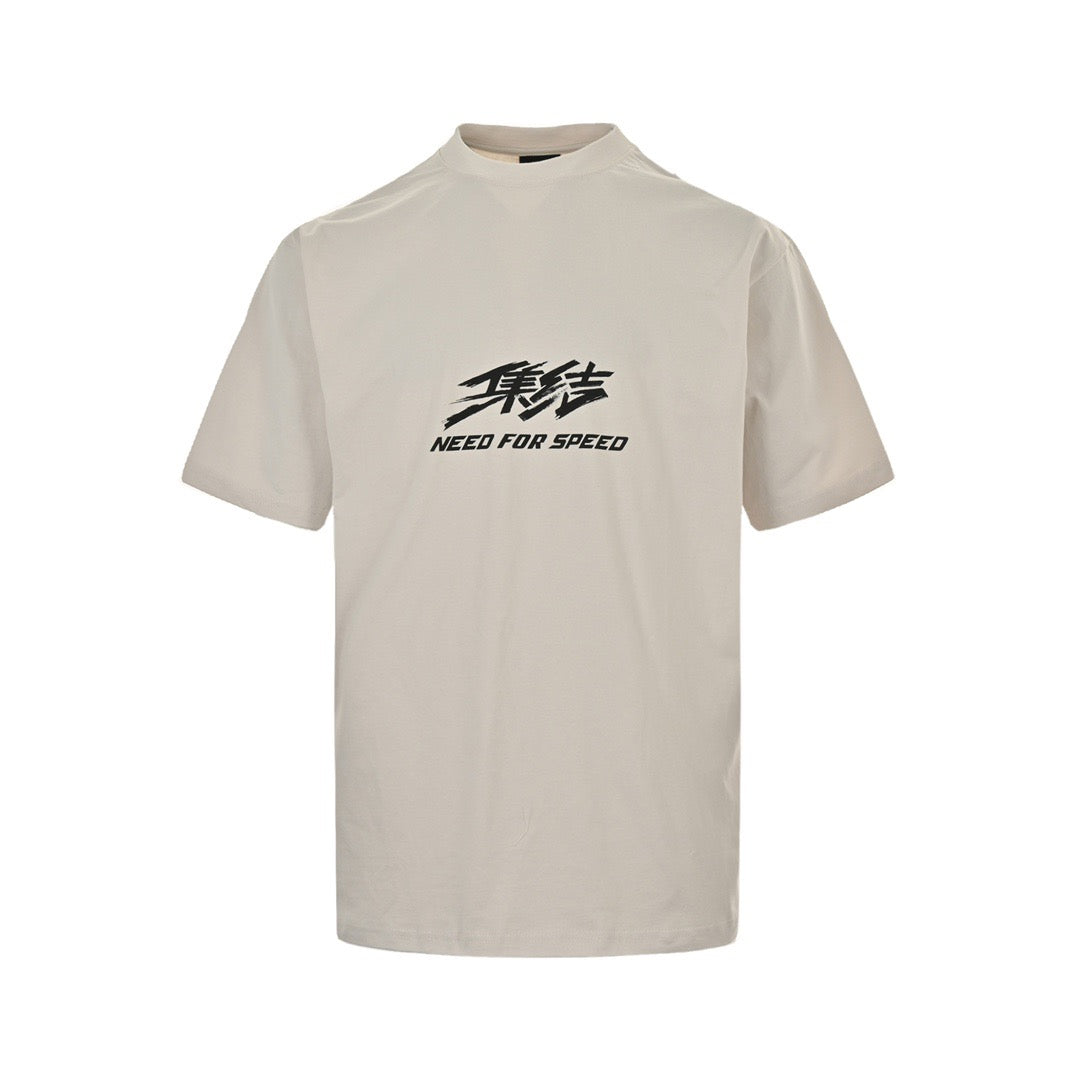 Balenciaga 24ss collection printed back tape printed short sleeves