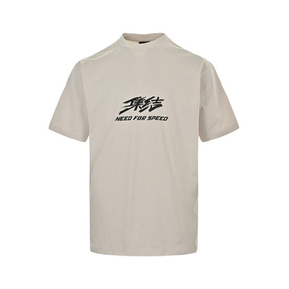 Balenciaga 24ss collection printed back tape printed short sleeves