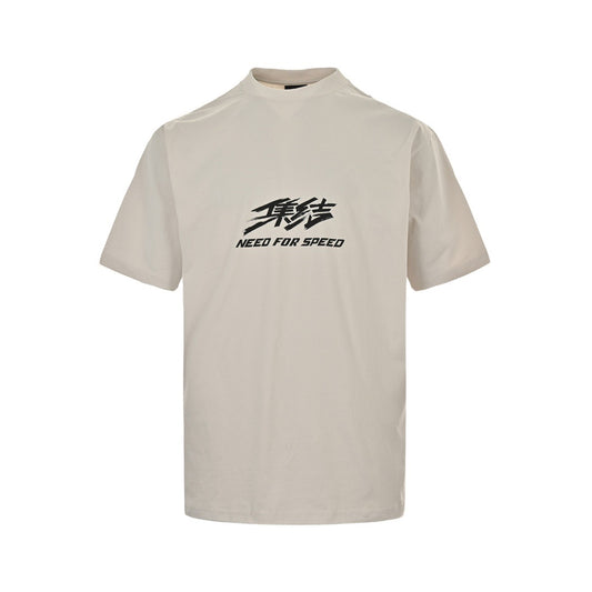 Balenciaga 24ss collection printed back tape printed short sleeves