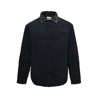 Miu Miu leather collar corduroy down jacket