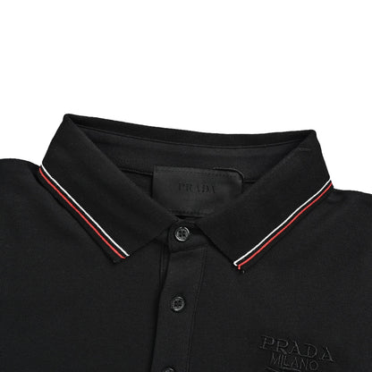 Prada 25ss Color Stripe Polo Short Sleeve
