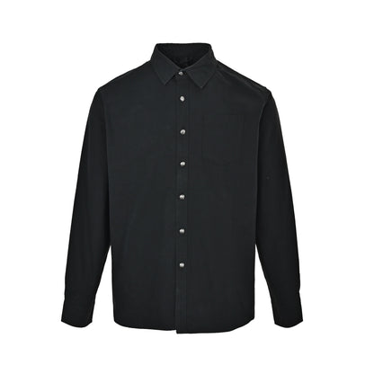 Chrome Hearts cuffs cross leather label long-sleeved shirt