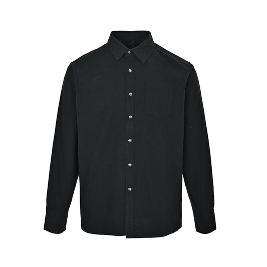 Chrome Hearts cuffs cross leather label long-sleeved shirt