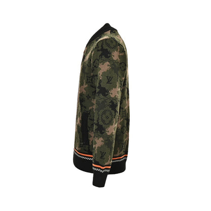 Louis Vuitton 24Fw Western denim jacquard camouflage knitted jacket