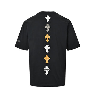 Chrome Hearts/Chrome Heart Metal Leather Label Short Sleeves