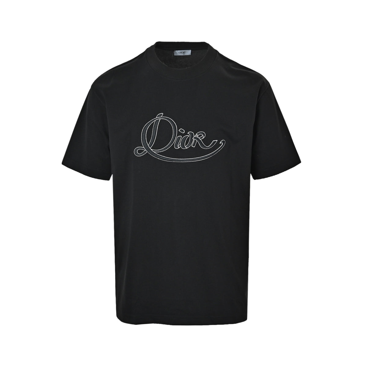 Dior floral silver thread letter embroidery short sleeves