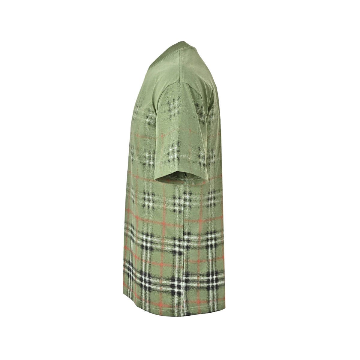 Burberry 26ss gradient fuzzy plaid printed short sleeves