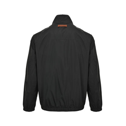 Zegna/ Zegna thin coat with embroidered letters on the chest and lapel