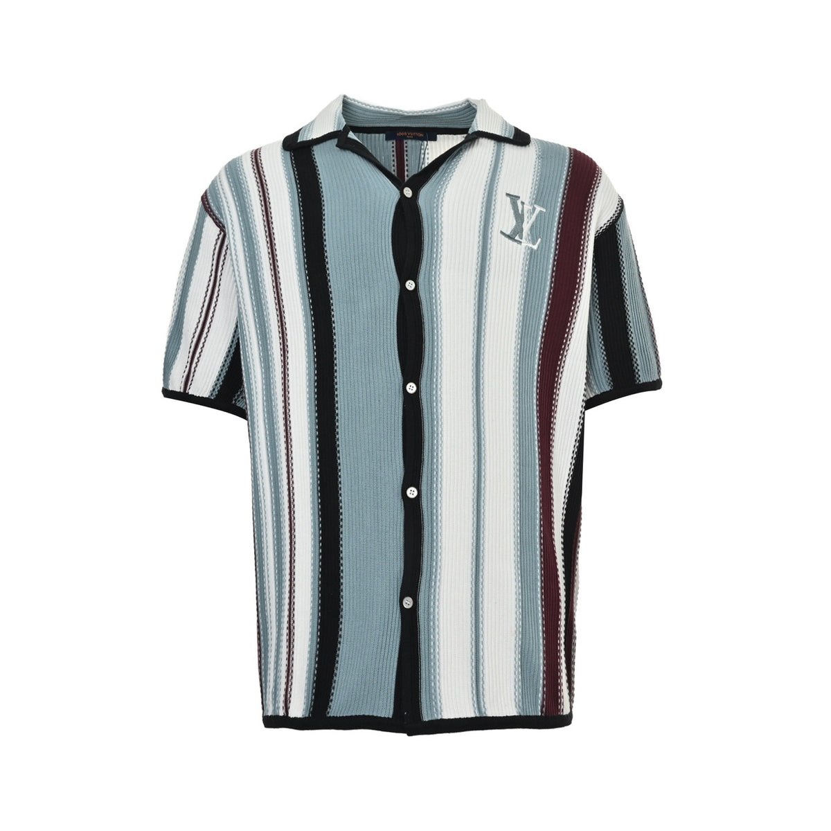 Louis Vuitton 25ss vertical striped knitted short-sleeved cardigan
