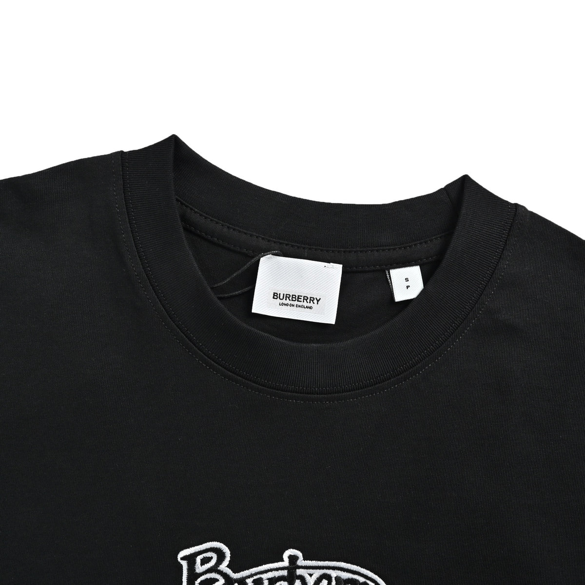 Burberry cursive letter embroidered short sleeves